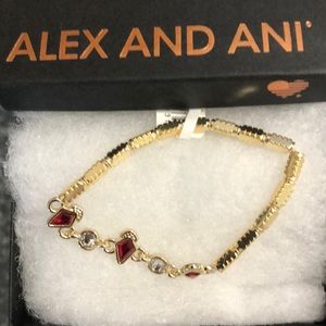 Alex and Ani Crystal red stretch bracelet